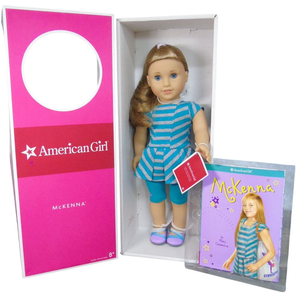American Girl McKenna Doll 2012 Girl Of Year Meet Outfit Wrist Tag Book Box New